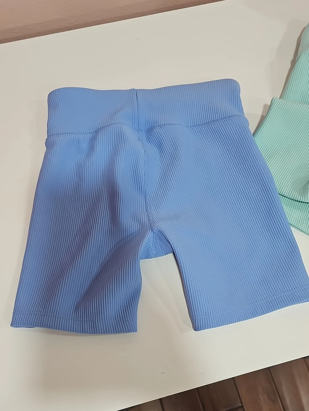 GAP Kids Ribbed Bike Shorts Srt Of 3, Mint And Blue